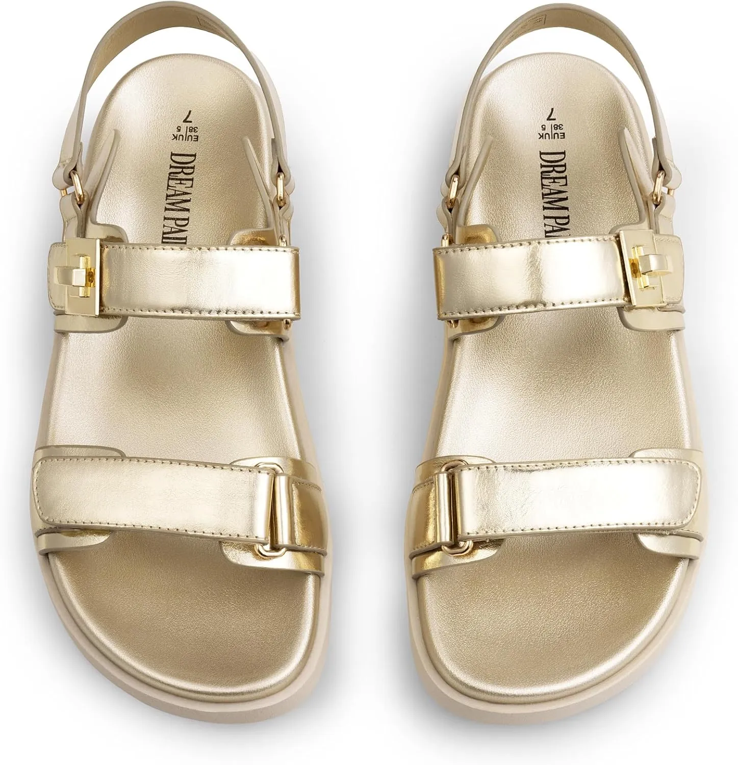 DREAM PAIRS Women's Comfortable Open Toe Flat Sandals Fashion One Band Summer Dessy Sandals