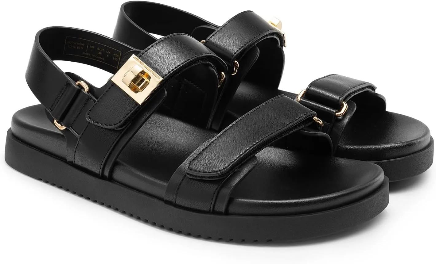 DREAM PAIRS Women's Comfortable Open Toe Flat Sandals Fashion One Band Summer Dessy Sandals