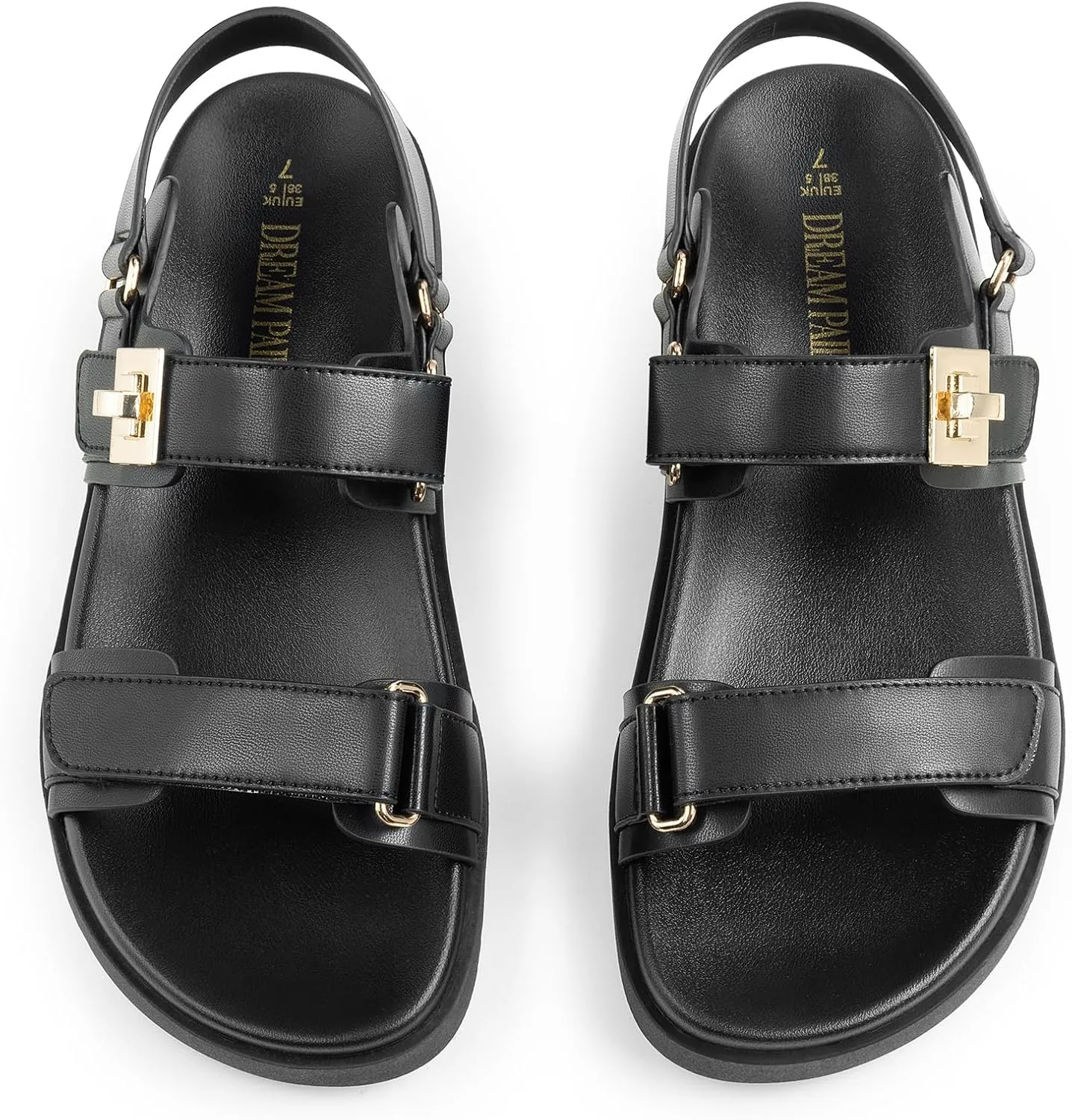 DREAM PAIRS Women's Comfortable Open Toe Flat Sandals Fashion One Band Summer Dessy Sandals