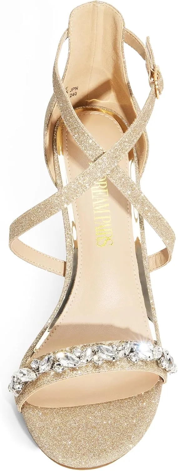 DREAM PAIRS Women's Dolce Fashion Stilettos Open Toe Pump Heel Sandals