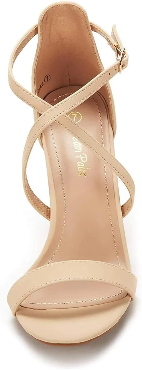 DREAM PAIRS Women's Dolce Fashion Stilettos Open Toe Pump Heel Sandals