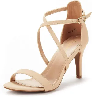 DREAM PAIRS Women's Dolce Fashion Stilettos Open Toe Pump Heel Sandals