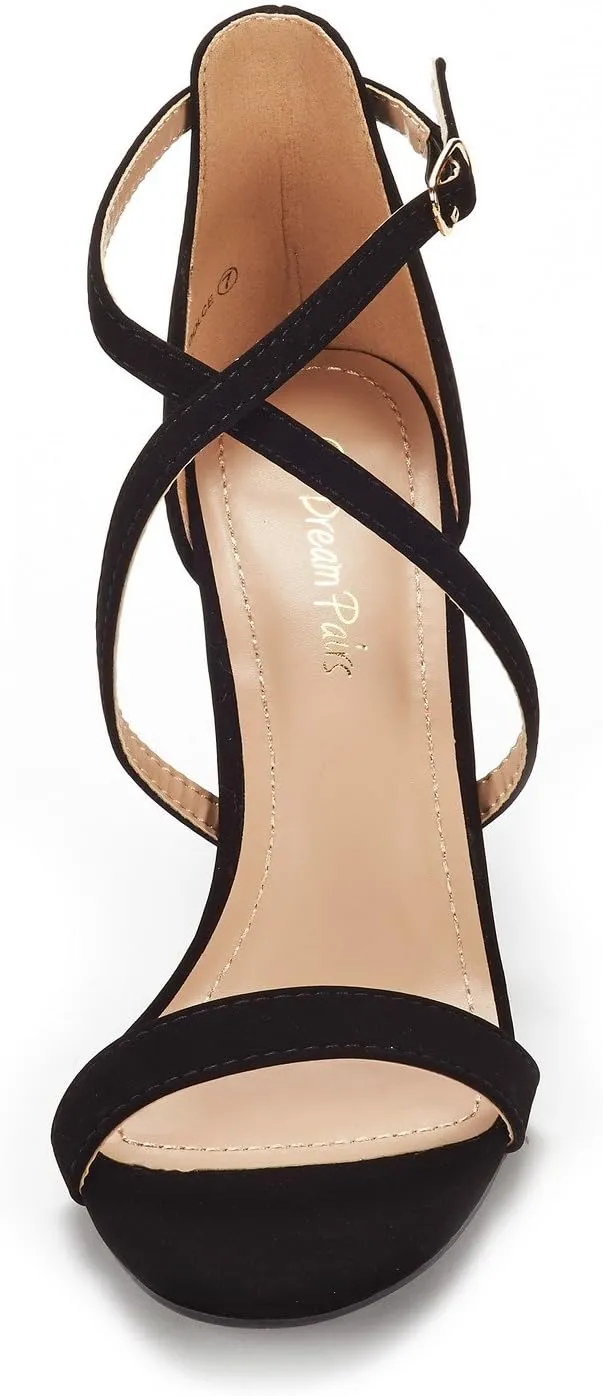 DREAM PAIRS Women's Dolce Fashion Stilettos Open Toe Pump Heel Sandals