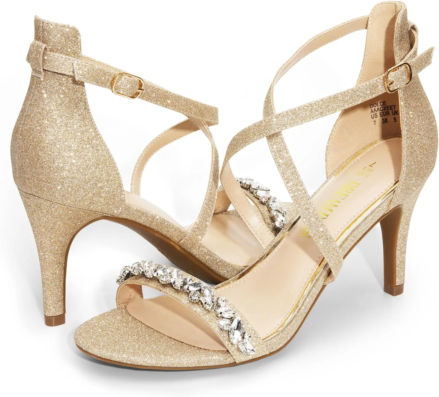 DREAM PAIRS Women's Dolce Fashion Stilettos Open Toe Pump Heel Sandals