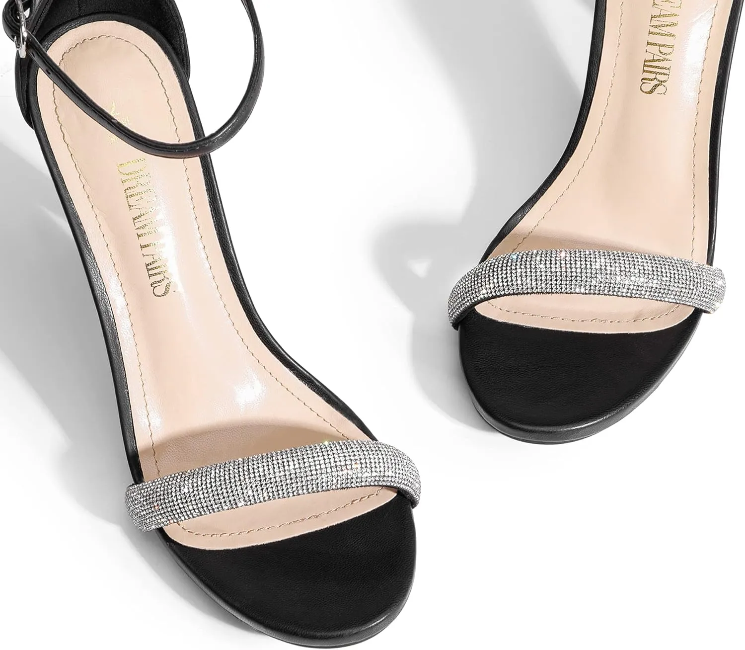 DREAM PAIRS Women's High Heels Flower Ankle Strap Stilettos Round Open Toe Dressy Sexy Sandals