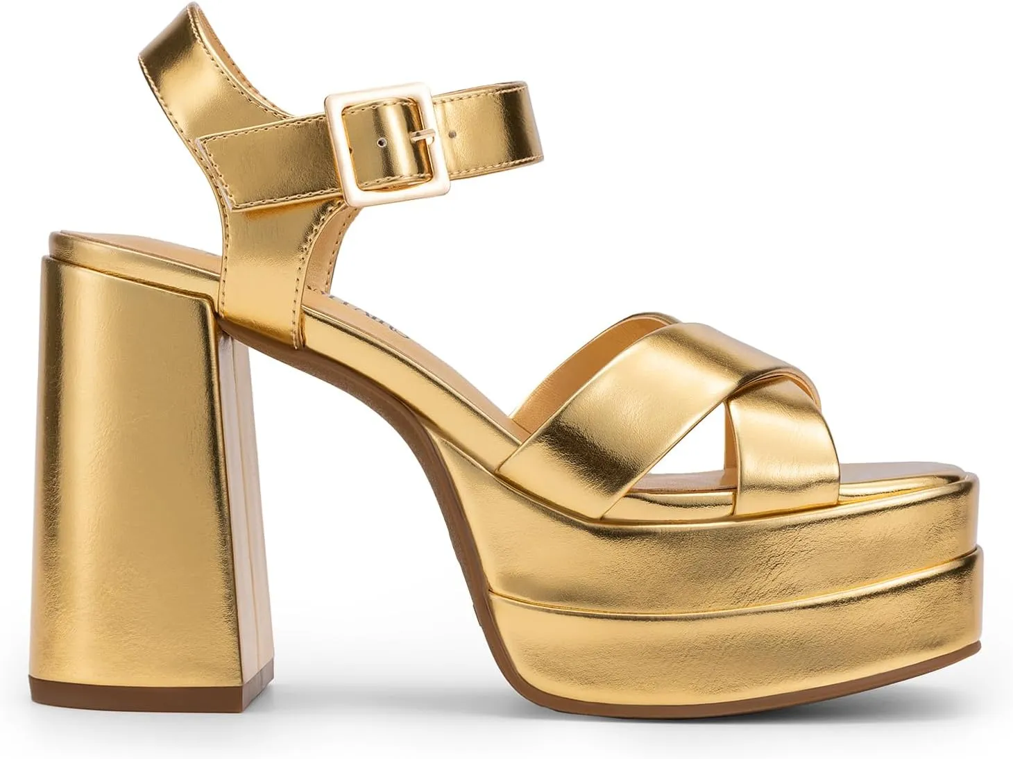 DREAM PAIRS Women's Platform Chunky Heels Square Open Toe Ankle Strap High Heeled Sandals Y2K Shoes for Party Brunch
