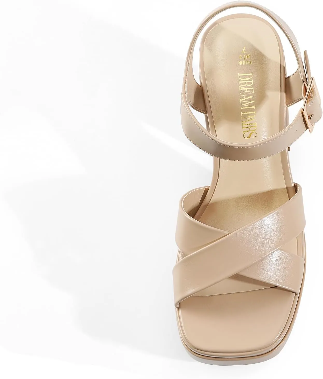 DREAM PAIRS Women's Platform Chunky Heels Square Open Toe Ankle Strap High Heeled Sandals Y2K Shoes for Party Brunch