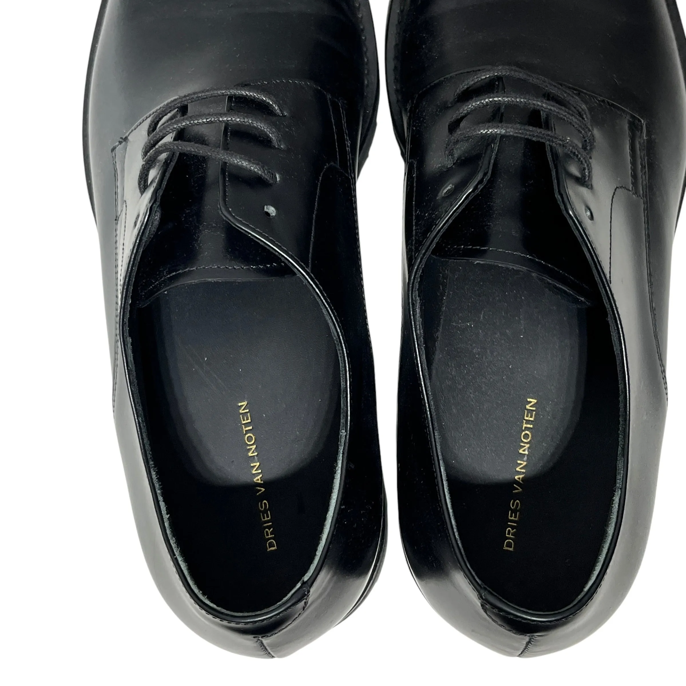 DRIES VAN NOTEN/Loafers/EU 41/Leather/BLK/Pointed Laced Loafer