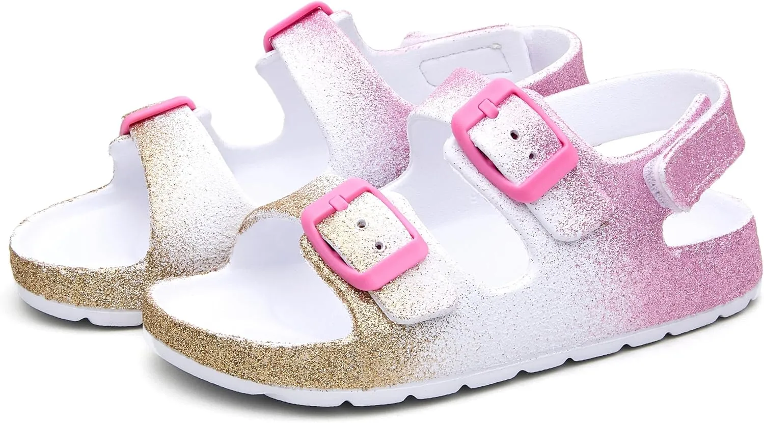 EasyStar Boys and Girls Lightweight Dual-Adjustable Sandal Buckles With Hook and Loop Heel Closure