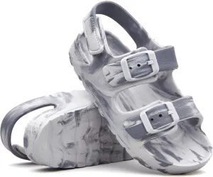 EasyStar Boys and Girls Lightweight Dual-Adjustable Sandal Buckles With Hook and Loop Heel Closure