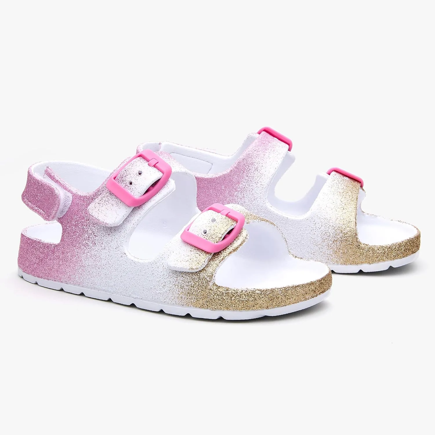 EasyStar Boys and Girls Lightweight Dual-Adjustable Sandal Buckles With Hook and Loop Heel Closure