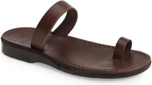 Eden - Leather Toe Ring Minimalist Sandal - Womens Sandals