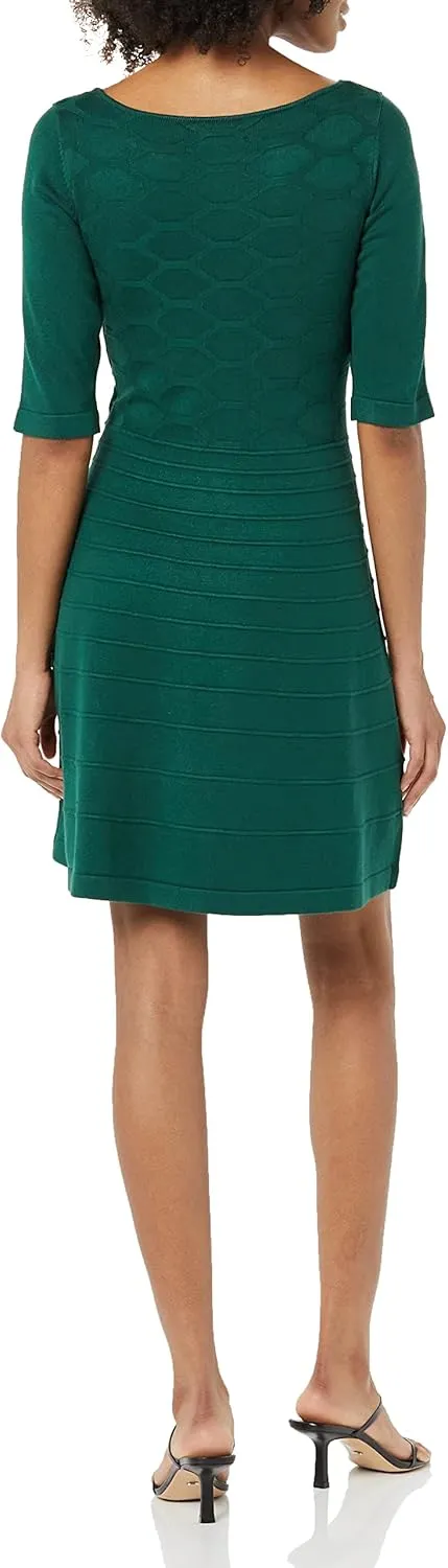 Eliza J Women's Textured Knit Fit and Flare Dress
