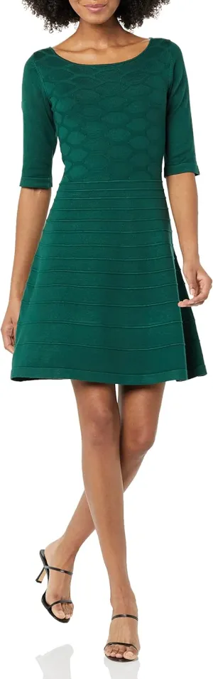 Eliza J Women's Textured Knit Fit and Flare Dress