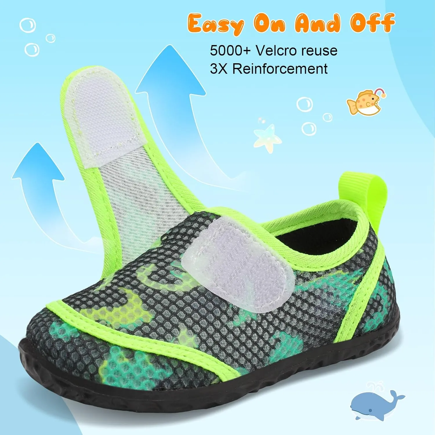 FEETCITY Toddler Water Shoes Boys Girls Swim Shoes Quick Dry Kids Aqua Socks Barefoot for Beach Swimming Pool
