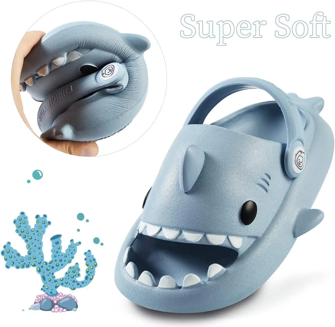 Fiedaz Toddler Cloud Shark Slides for Kids Boys Girls Pillow Slippers Cute Cartoon Slip-on Sandals Non-slip Beach Pool Home Slides