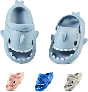 Fiedaz Toddler Cloud Shark Slides for Kids Boys Girls Pillow Slippers Cute Cartoon Slip-on Sandals Non-slip Beach Pool Home Slides