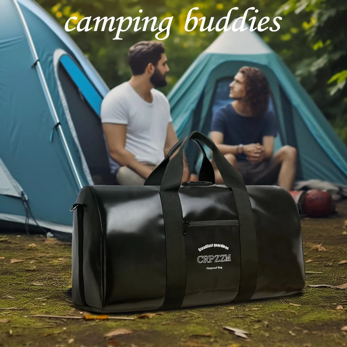 fireproof waterproof travel duffle bag,fireproof bag with lock，Waterproof is suitable for indoor storage, travel, camping and other scenarios (black, 17 * 10 * 8.6 inch)