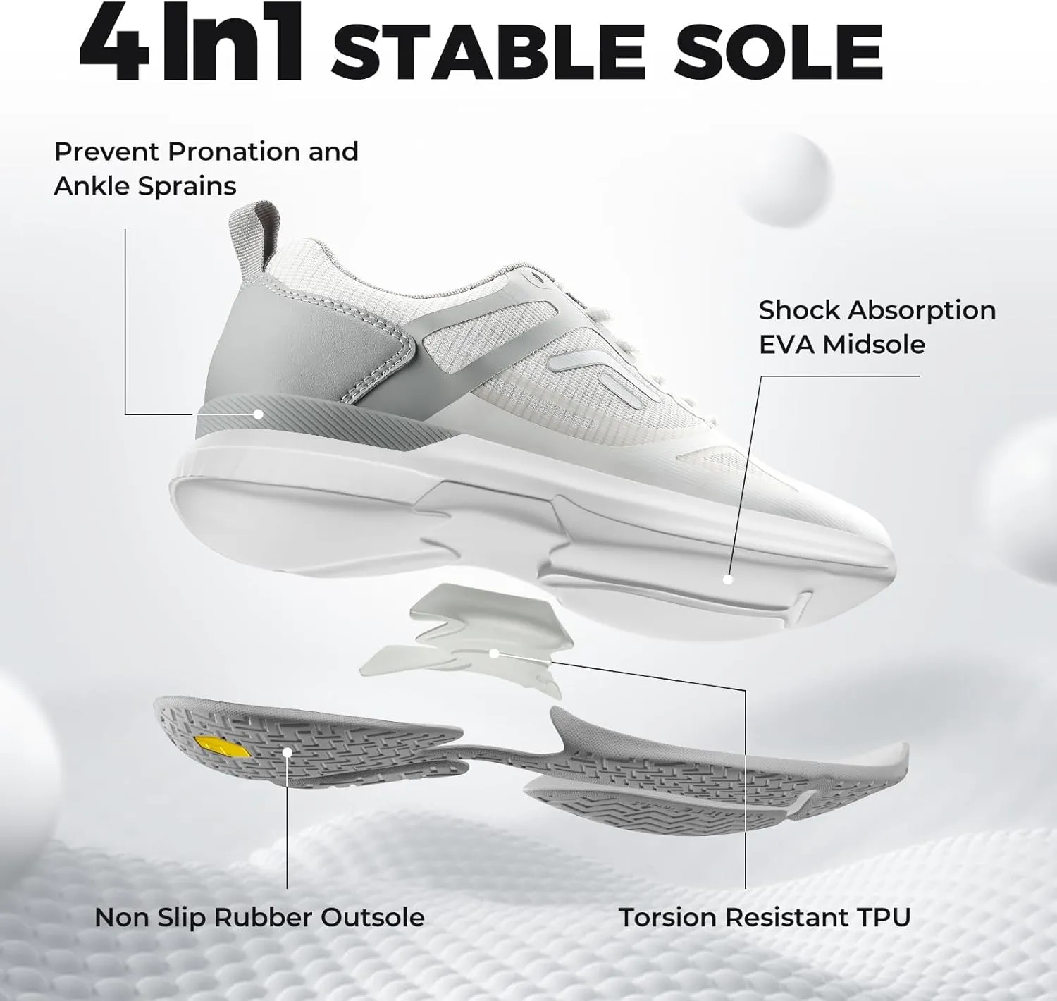 FitVille Extra Wide Pickleball Shoes for Men, All Court Tennis Sneakers Shoes with Arch Support