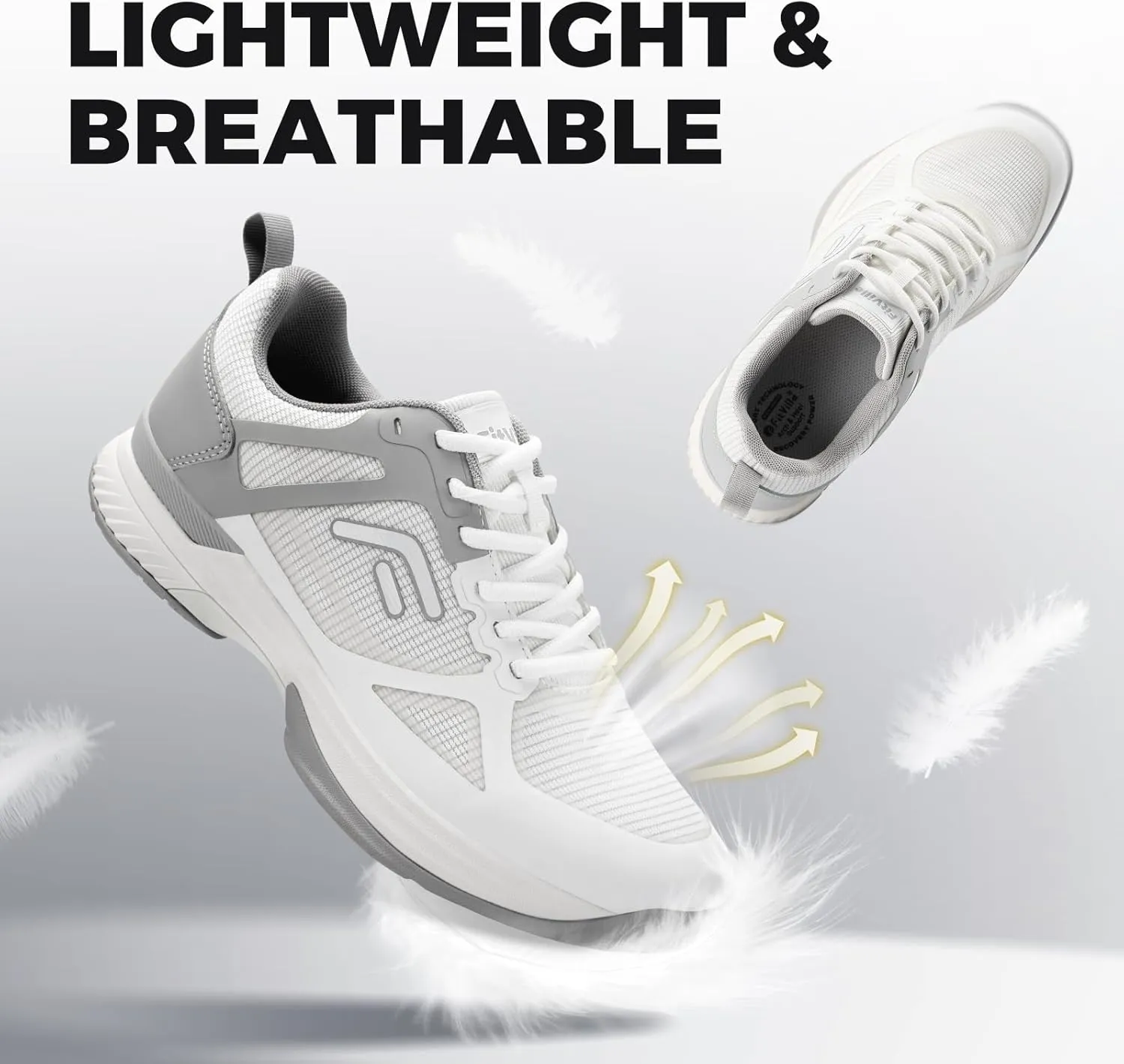 FitVille Extra Wide Pickleball Shoes for Men, All Court Tennis Sneakers Shoes with Arch Support