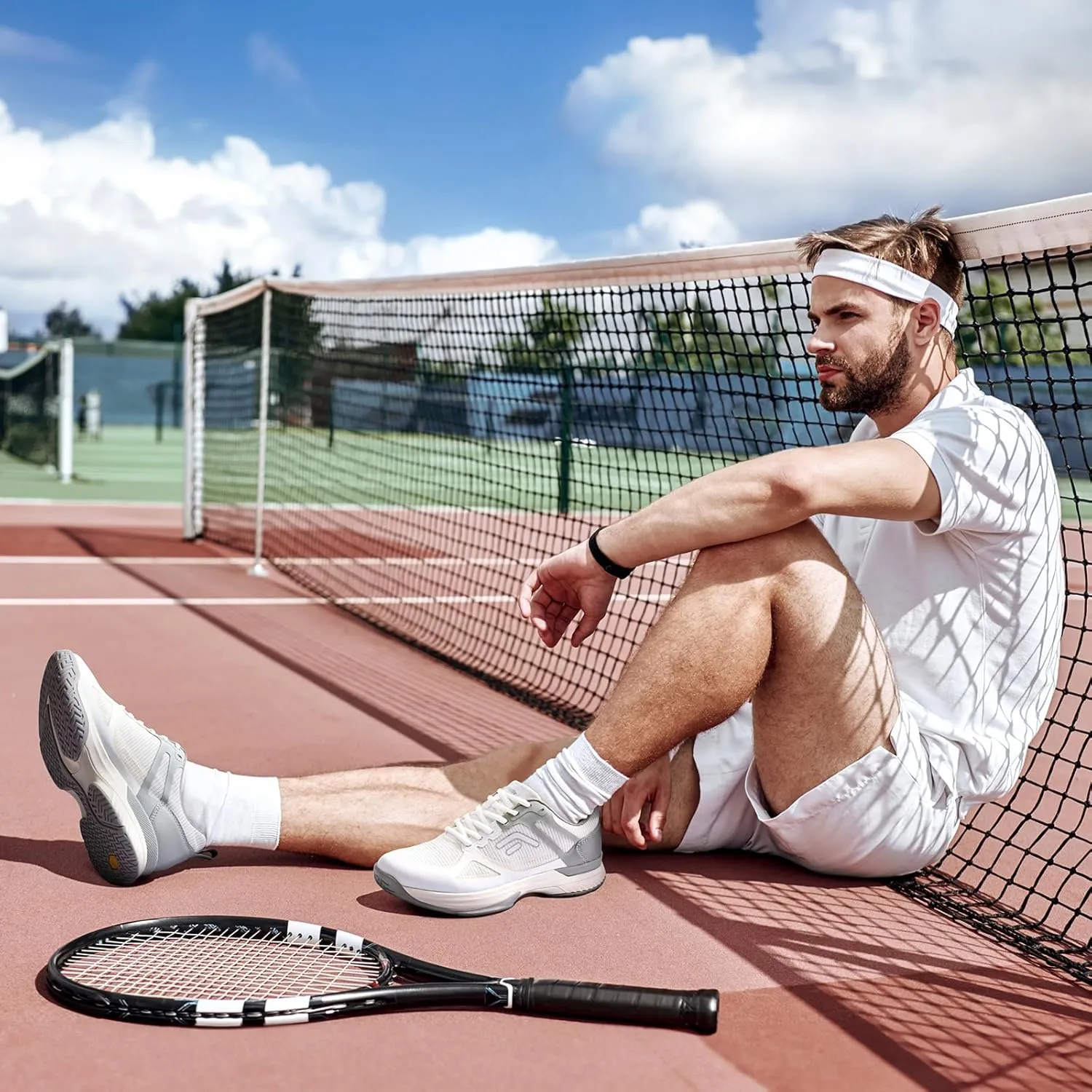 FitVille Extra Wide Pickleball Shoes for Men, All Court Tennis Sneakers Shoes with Arch Support