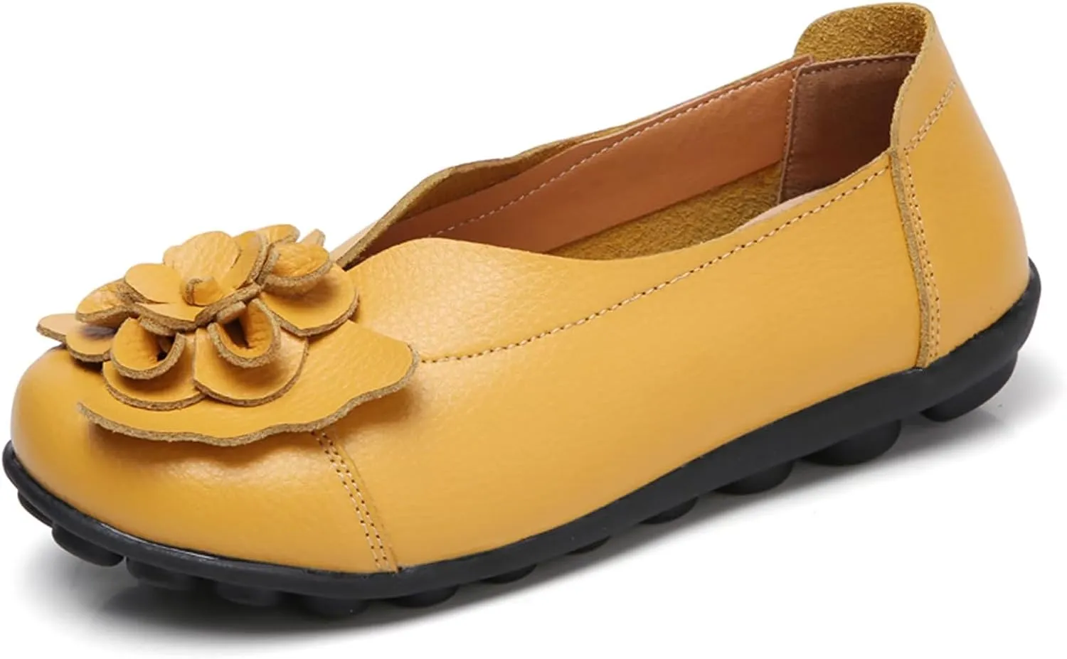 Flat Loafers for Women Comfortable Slip on Round Toe Slingback Soft Soles Moccasins with Flowers Walking Casual Dressy Lightweight Flat Shoes Nurse Driving Work Shoes Breathable Fashion Footwear