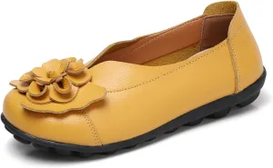 Flat Loafers for Women Comfortable Slip on Round Toe Slingback Soft Soles Moccasins with Flowers Walking Casual Dressy Lightweight Flat Shoes Nurse Driving Work Shoes Breathable Fashion Footwear