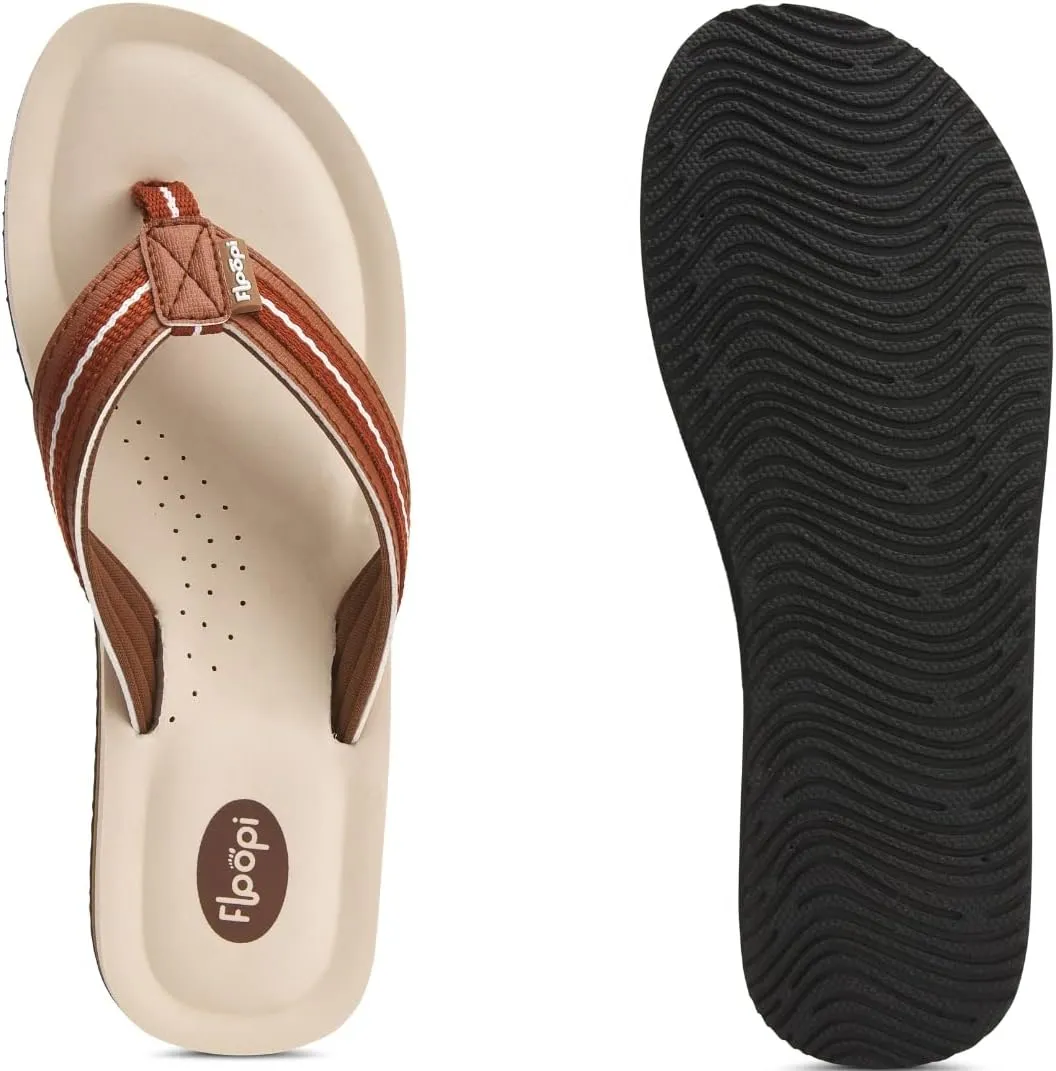 Floopi Flip Flops for Women Casual Thong Womens Sandals Comfort Heel Cushion, Ladies Beach Sandals with Indoor & Outdoor Anti Skid Soles