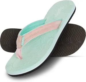 Floopi Flip Flops for Women Durable EVA Floral Textured Sandals Ladies Beach Sandals with Indoor & Outdoor Anti Skid Soles