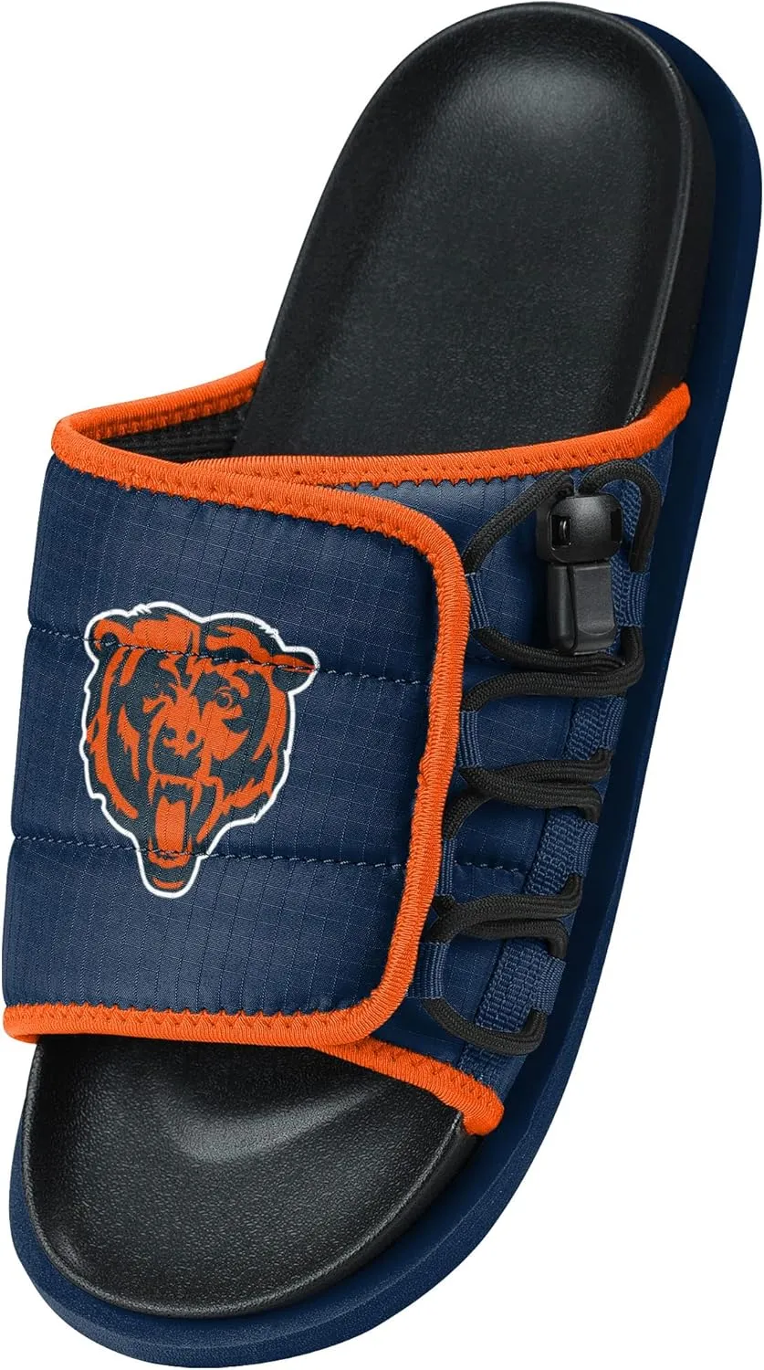 FOCO NFL Mens NFL Team Logo Sandals Future Slide Flip Flops