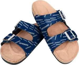 FOCO Womens NFL Team Logo Double Buckle Sandals