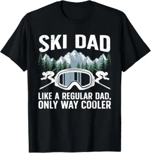 Funny Skiing Design For Dad Men Skier Winter Sport Lovers T-Shirt