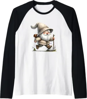 Funny Trail Runner Gnome Graphic For Hikers And Trail Runner Raglan Baseball Tee