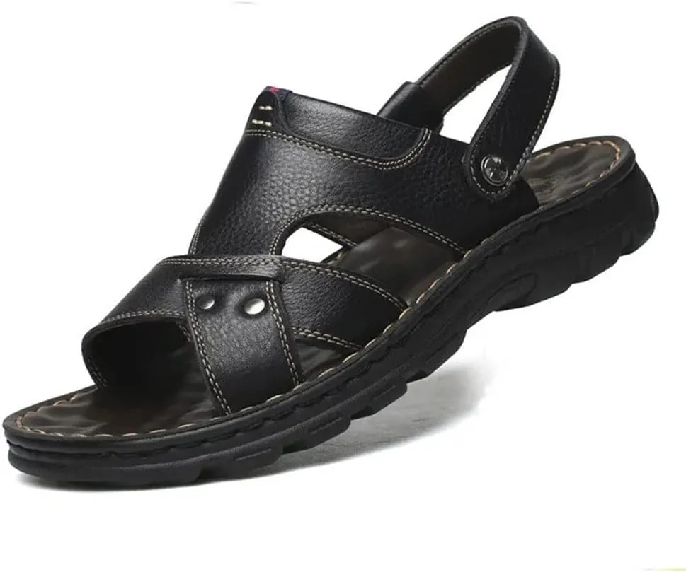 Genuine Leather Men's Sandals Top Layer Cowhide Men Casual Beach Shoes Outdoor Sandals Man Sandale Homme Sandalias