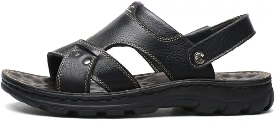 Genuine Leather Men's Sandals Top Layer Cowhide Men Casual Beach Shoes Outdoor Sandals Man Sandale Homme Sandalias