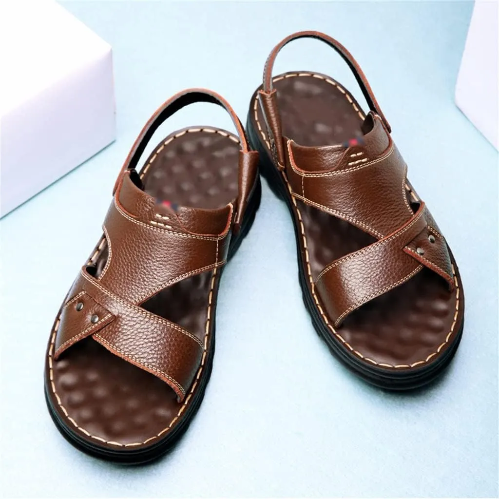 Genuine Leather Men's Sandals Top Layer Cowhide Men Casual Beach Shoes Outdoor Sandals Man Sandale Homme Sandalias