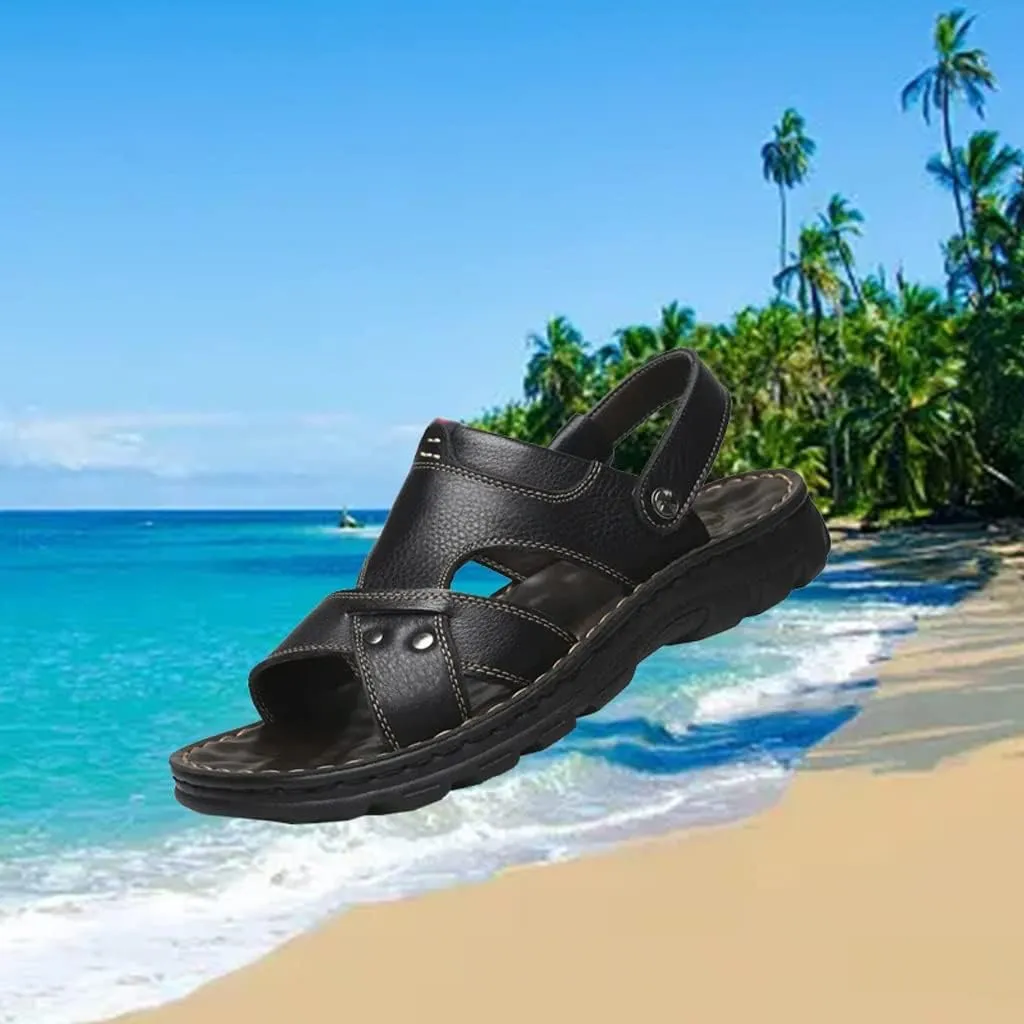 Genuine Leather Men's Sandals Top Layer Cowhide Men Casual Beach Shoes Outdoor Sandals Man Sandale Homme Sandalias