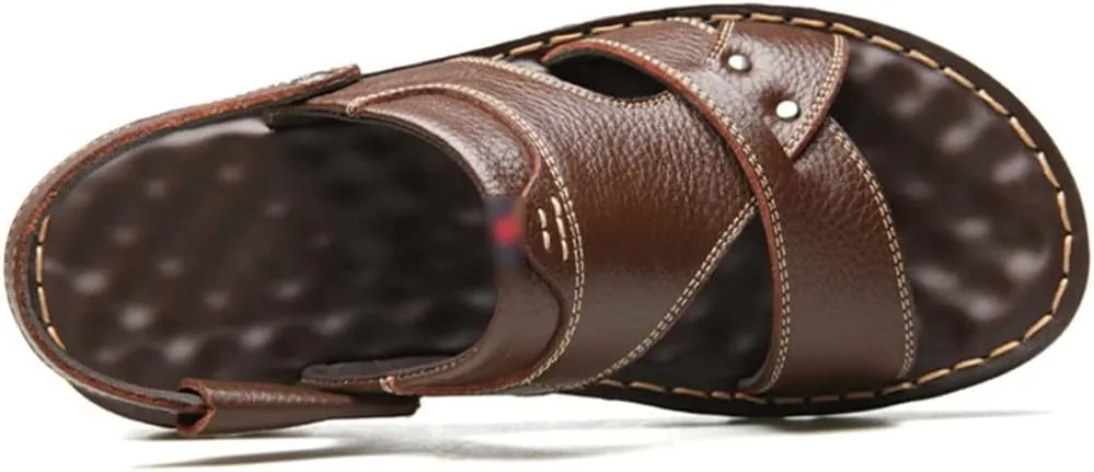 Genuine Leather Men's Sandals Top Layer Cowhide Men Casual Beach Shoes Outdoor Sandals Man Sandale Homme Sandalias