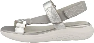 Geox Women's D Spherica Ec5w Sandals, Lt Grey Silver, 8.5 Women