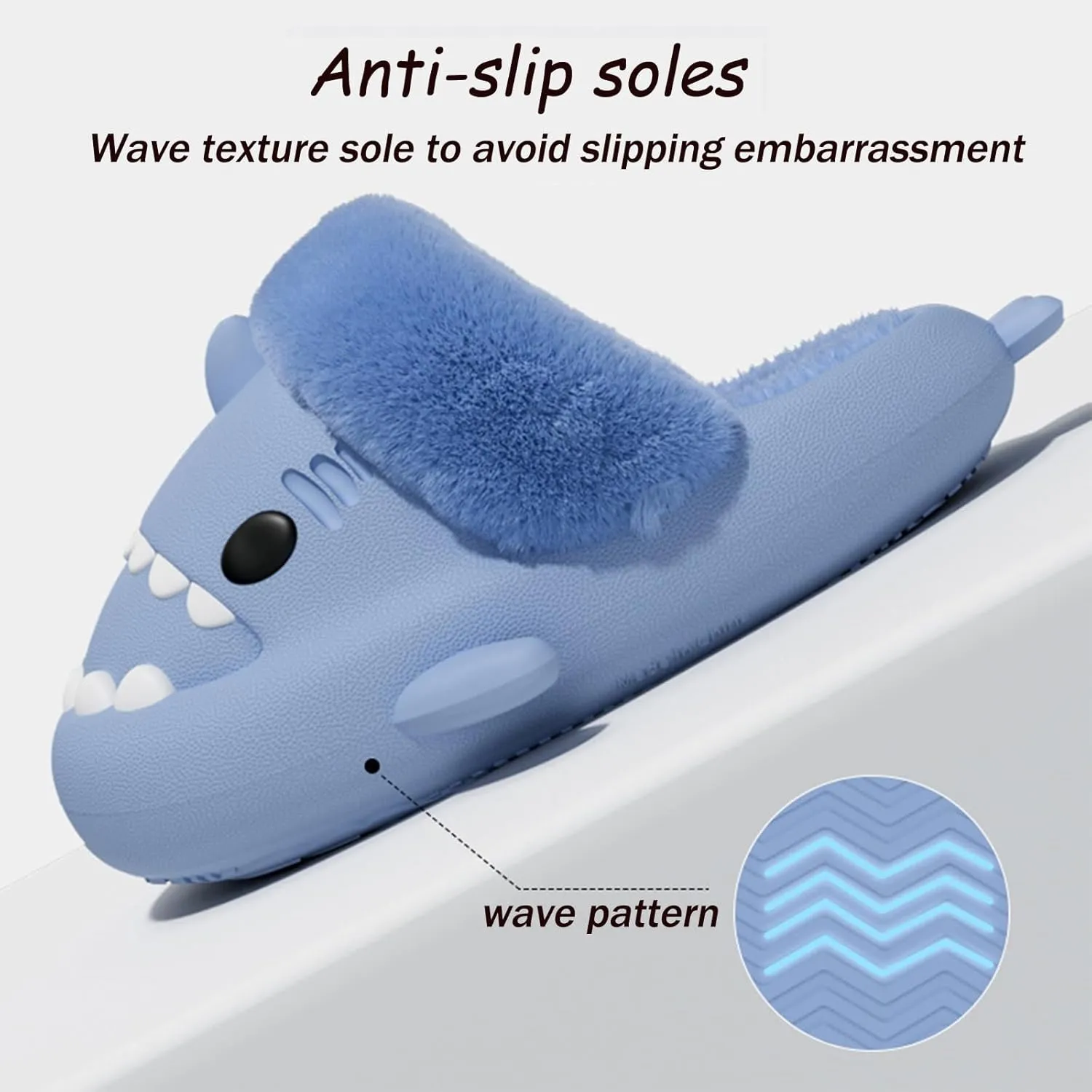 Giltpeak Sharklas Originales Kids Polares, Detachable Soft-Soled Warm Non-Slip Slippers Shark Slides Cloud Shower Sandals