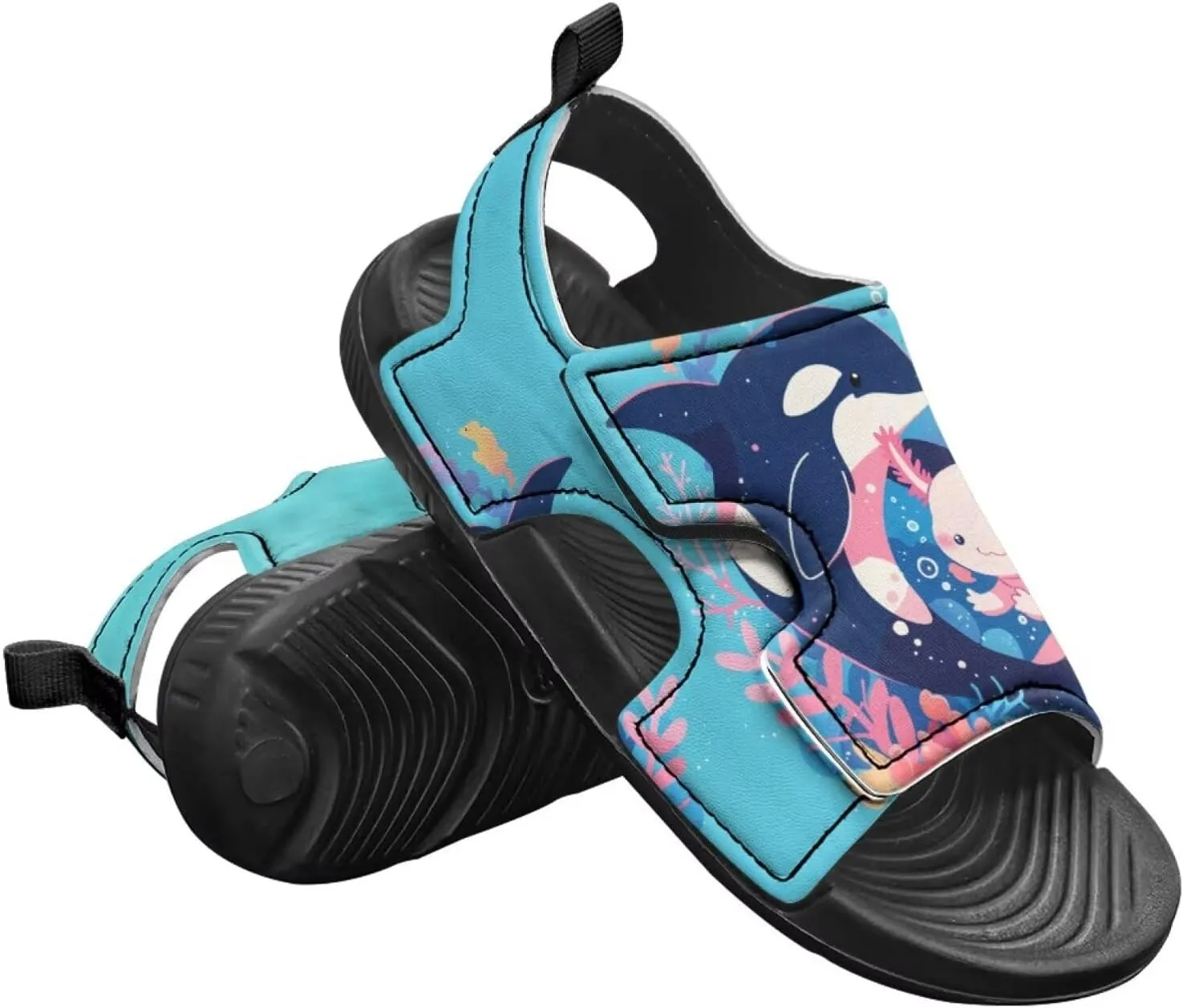 Girls Pink Axolotl Sandals Fashion Mushroom Pool Water Shoes Open Toe Outdoor Summer Hiking Athletic Sandals for Toddler Kids