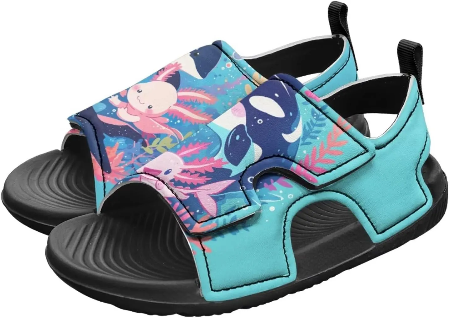 Girls Pink Axolotl Sandals Fashion Mushroom Pool Water Shoes Open Toe Outdoor Summer Hiking Athletic Sandals for Toddler Kids