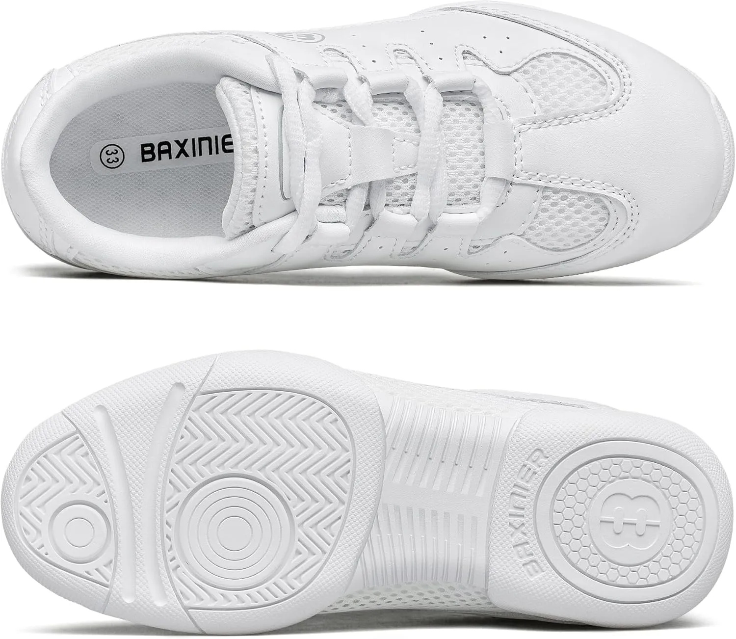 Girls White Cheerleading Shoes Youth Lightweight Competition Cheer Sneakers Kids Breathable Dance Shoes