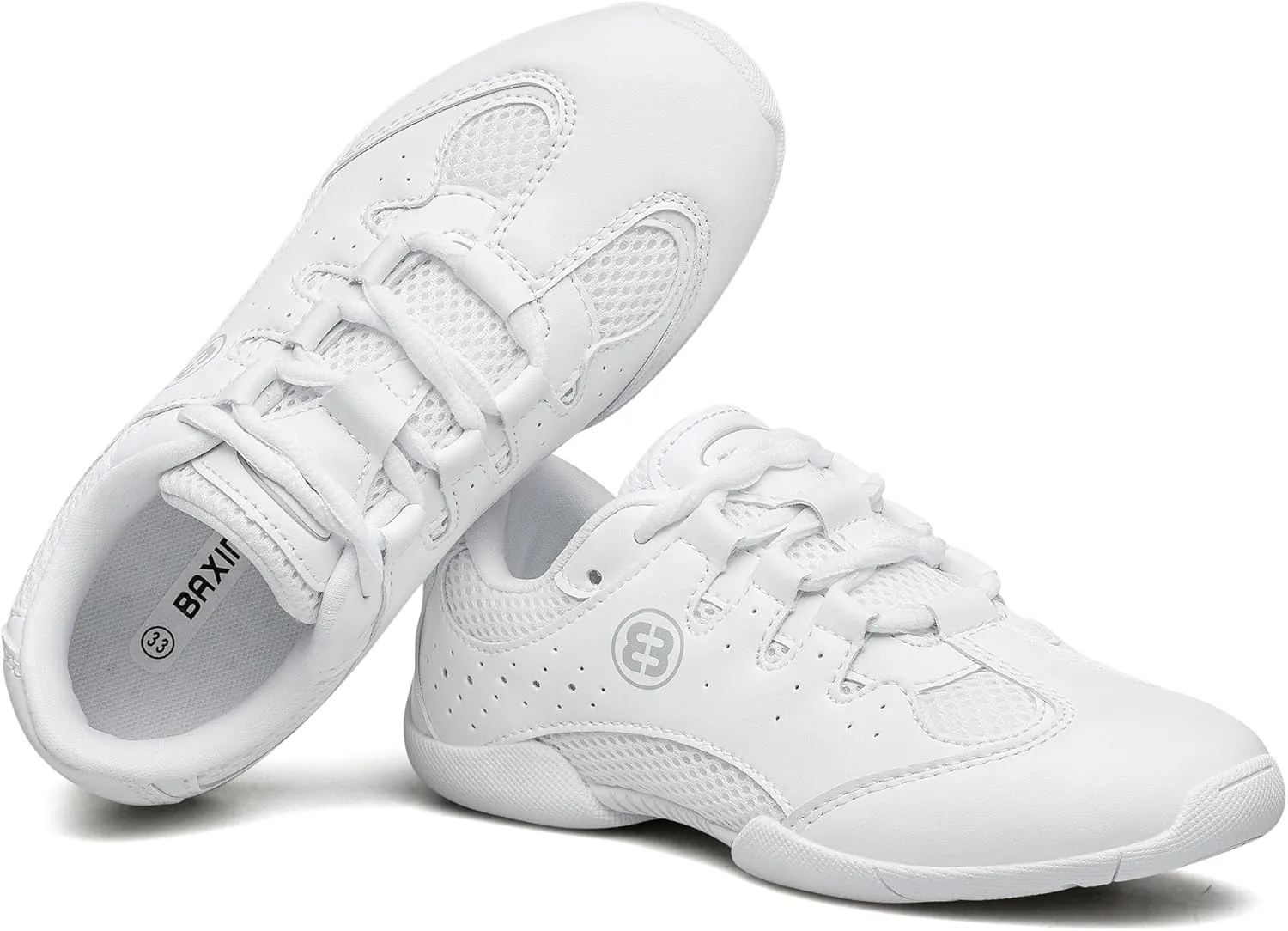 Girls White Cheerleading Shoes Youth Lightweight Competition Cheer Sneakers Kids Breathable Dance Shoes