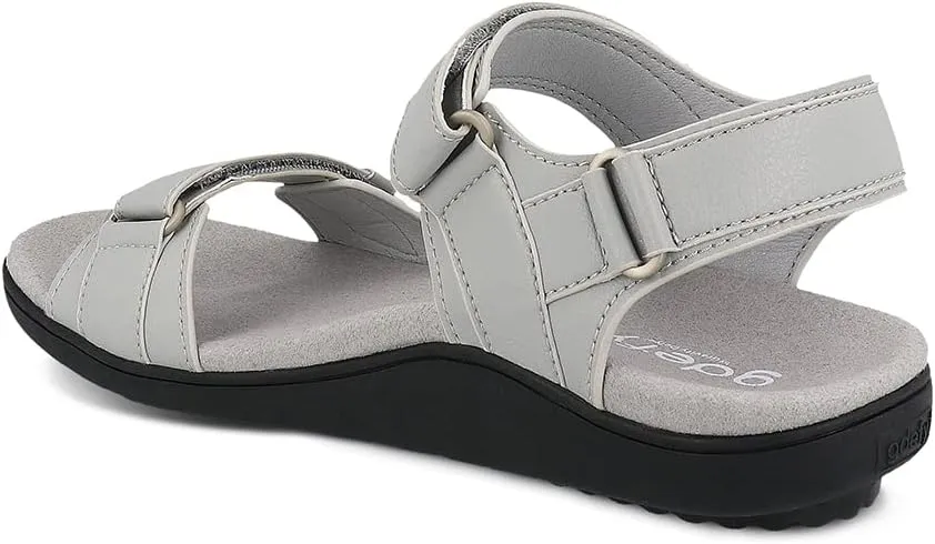 Gravity Defyer Women's GDEFY Hilnor Leather Fashion Slides - VersoShock Proven Performance Orthotic Stress Recovery Outdoor Sandals