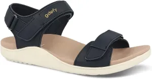 Gravity Defyer Women's GDEFY Hilnor Leather Fashion Slides - VersoShock Proven Performance Orthotic Stress Recovery Outdoor Sandals