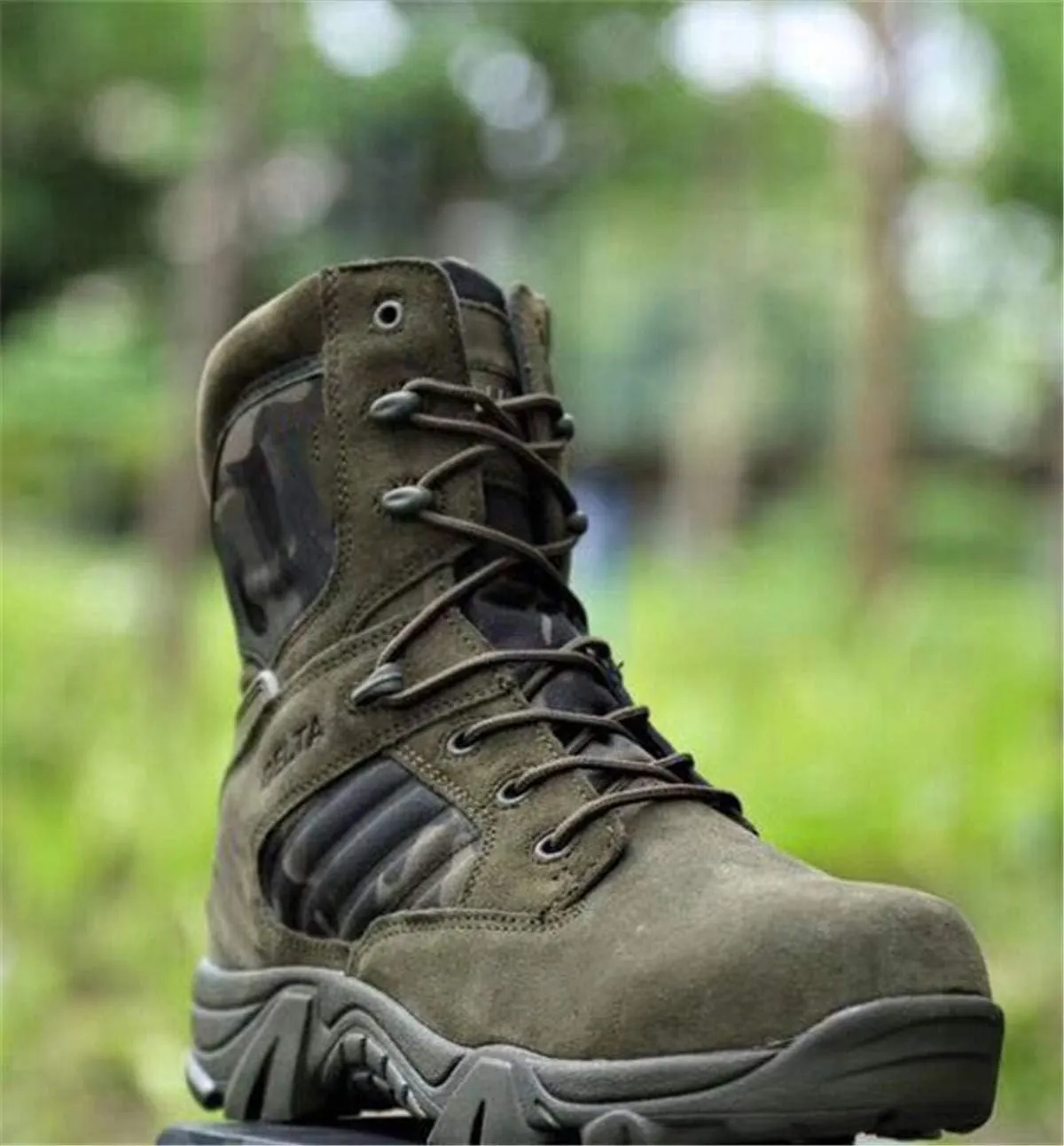 HARGLESMAN Men's Tactical Boots 8 Inches Combat Military Work Desert Leather Boots with Zipper