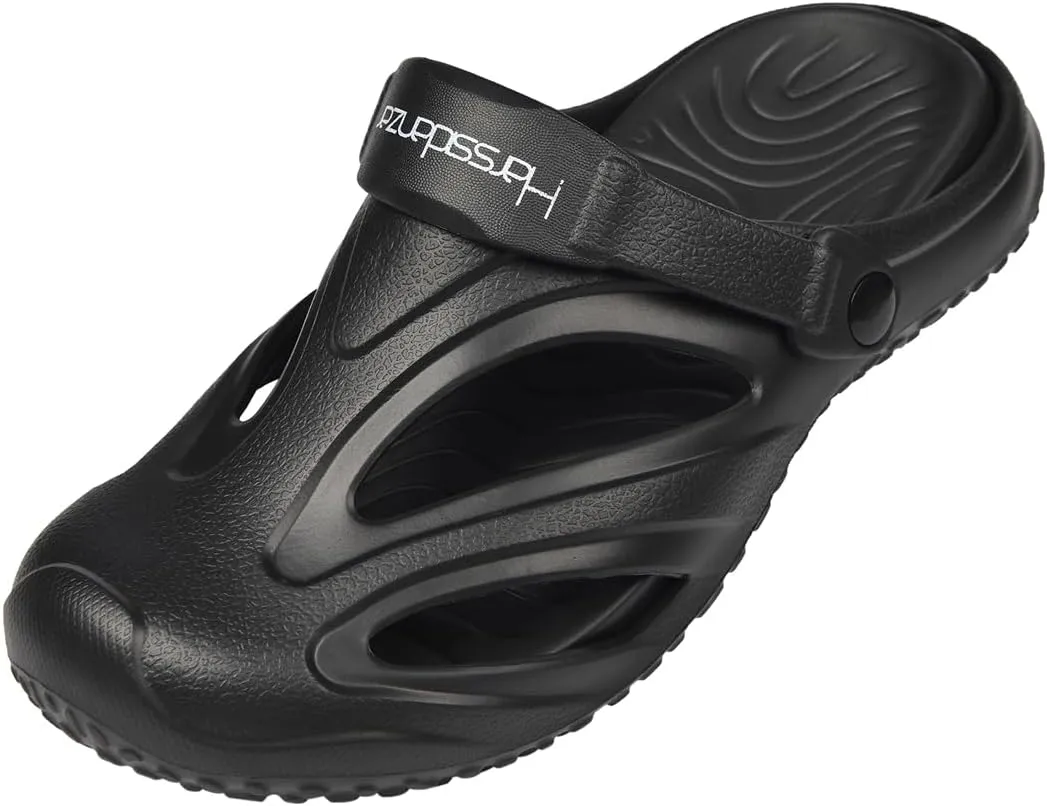 Harssidanzar Mens and Womens Clogs Garden Shoes,Non Slip Beach Sandals with Removable Insoles Outdoor Indoor HU201US