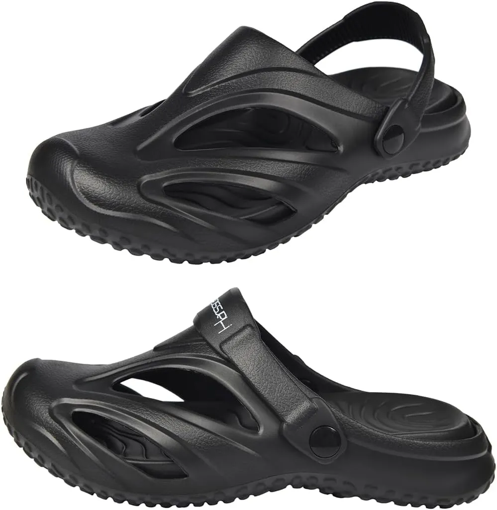 Harssidanzar Mens and Womens Clogs Garden Shoes,Non Slip Beach Sandals with Removable Insoles Outdoor Indoor HU201US