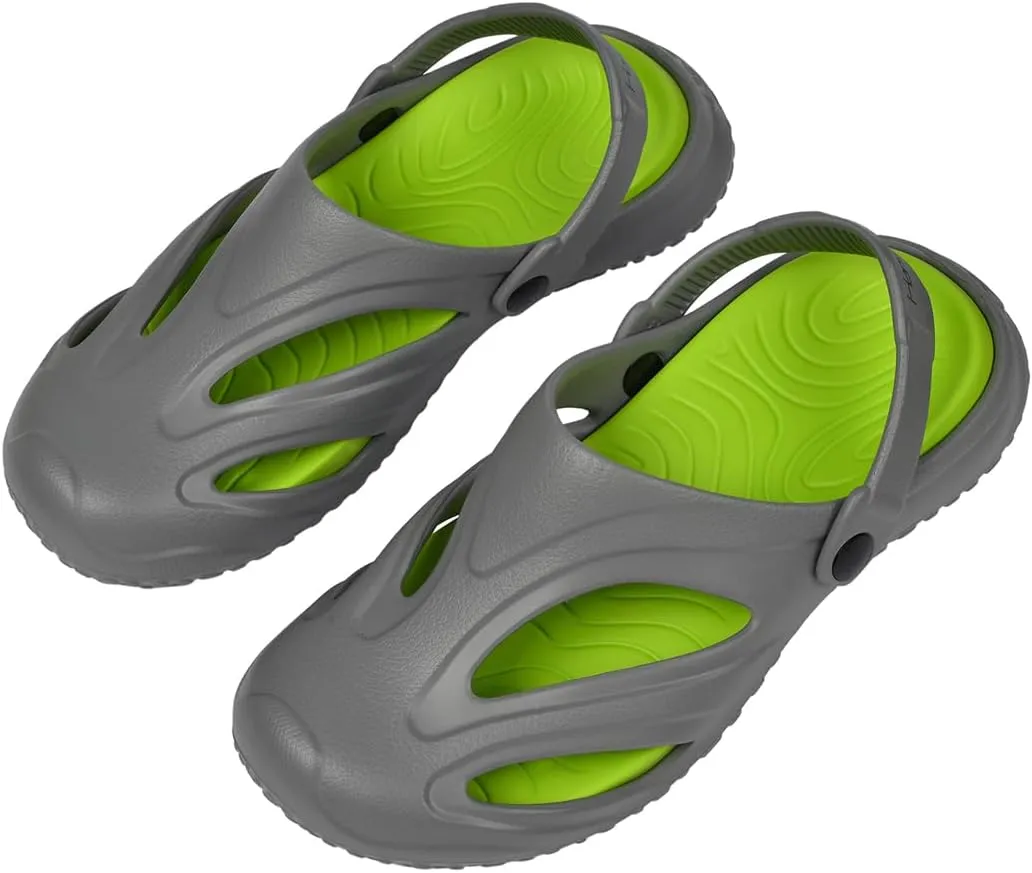 Harssidanzar Mens and Womens Clogs Garden Shoes,Non Slip Beach Sandals with Removable Insoles Outdoor Indoor HU201US